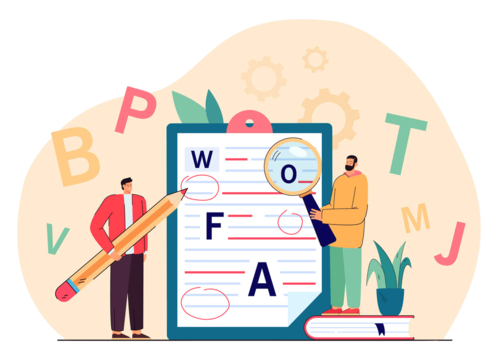 English for Making Friends & Socializing 17 pngtree tiny college persons correcting mistakes in text or manuscript png image 6321623